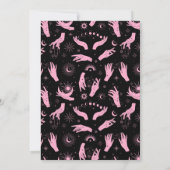 ブラックピンク魔法ムーンクリスタルボールブライダルシャワー 招待状 (裏面)