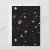 ブラックピンク魔法ムーンクリスタルボール誕生日 招待状 (裏面)