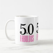 ブラックピンク50と素晴らしい50誕生日 コーヒーマグカップ (左)