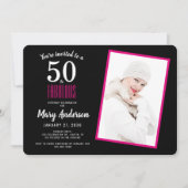 ブラックピンク50と素晴らしい50th誕生日パーティー 招待状 (正面)