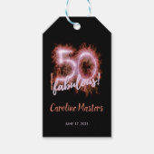 ブラックピンク50&まだ素晴らしい50th誕生日パーティー ギフトタグ (正面)