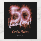 ブラックピンク50&まだ素晴らしい50th誕生日パーティー ワインラベル (シングルラベル)