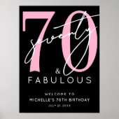 ブラックピンク70歳の誕生日ウェルカムサイン ポスター (正面)