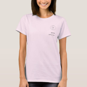 ブラックピンク モダンロゴ 写真 メイクアップ Tシャツ