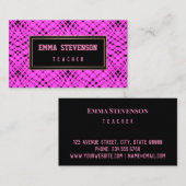 ブラックピンク、抽象芸術、パターン、ピンクとブラック 名刺 (正面/裏面)