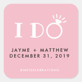 ブラックピンク「私は」のカップル結婚のハッシュタグスクエア スクエアシール