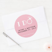 ブラックピンク「私は」のカップル結婚のハッシュタグラウンド ラウンドシール (封筒)