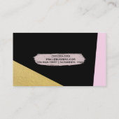 ブラックピンク&金ゴールドモダントレンディーシック 名刺 (裏面)