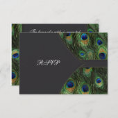 ブラックピーコックウェディングRSVP 出欠カード (正面/裏面)