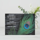 ブラックピーコックフェザー誕生日 招待状 (スタンド正面)