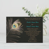 ブラックピーコック結婚式招待状 招待状 (スタンド正面)