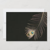 ブラックピーコック結婚式招待状 招待状 (裏面)