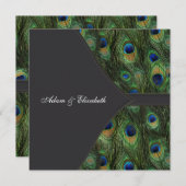 ブラックピーコック結婚式招待状 招待状 (正面/裏面)
