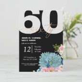 ブラックピーコック60th誕生日招待状 招待状 (スタンド正面)
