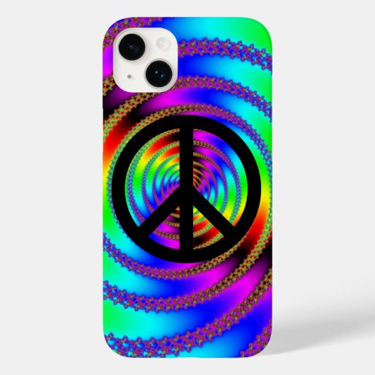 ブラックピースサインのワームホール Case-Mate iPhoneケース (裏面)