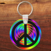 ブラックピースサイン付きウォームホール キーホルダー (正面)