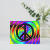 ブラックピースサイン付きウォームホール ポストカード (スタンド正面)