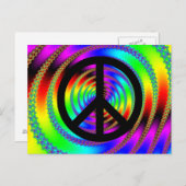 ブラックピースサイン付きウォームホール ポストカード (正面/裏面)