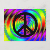 ブラックピースサイン付きウォームホール ポストカード (正面)