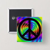 ブラックピースサイン付きウォームホール 缶バッジ (正面&裏面)