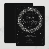 ブラックピースラブ+ジョイきらめくライトクリスマス シーズンカード (正面/裏面)