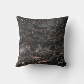 ブラックピーチバラ金ゴールド抽象芸術マーブルグラム クッション (裏面)