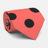 ブラックピーチピンク水玉模様キャビアスポット2 ネクタイ (ロール)