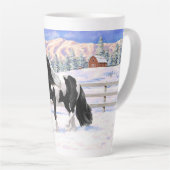 ブラックピートピエバルジプシーヴァンナーウマ荷車を引くーズ カフェラテマグ (右アングル)