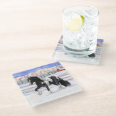 ブラックピートピエバルジプシーヴァンナーウマ荷車を引くーズ ガラスコースター (アングル)