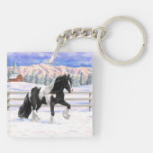 ブラックピートピエバルジプシーヴァンナーウマ荷車を引くーズ キーホルダー (裏面)