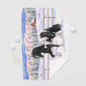 ブラックピートピエバルジプシーヴァンナーウマ荷車を引くーズ ゴルフタオル (インサイチュ)