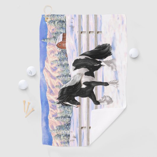 ブラックピートピエバルジプシーヴァンナーウマ荷車を引くーズ ゴルフタオル (インサイチュ)