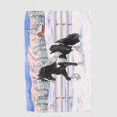 ブラックピートピエバルジプシーヴァンナーウマ荷車を引くーズ ゴルフタオル (正面)