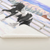 ブラックピートピエバルジプシーヴァンナーウマ荷車を引くーズ シェルパブランケット (3/4)