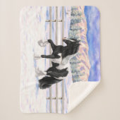 ブラックピートピエバルジプシーヴァンナーウマ荷車を引くーズ シェルパブランケット (正面)