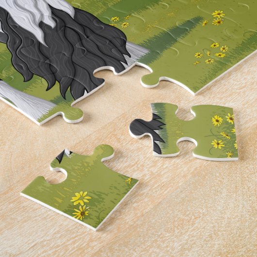 ブラックピートピエバルジプシーヴァンナーウマ荷車を引くーズ ジグソーパズル (側面)