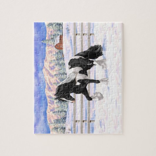 ブラックピートピエバルジプシーヴァンナーウマ荷車を引くーズ ジグソーパズル (縦)