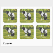 ブラックピートピエバルジプシーヴァンナーウマ荷車を引くーズ スクエアシール (シート)