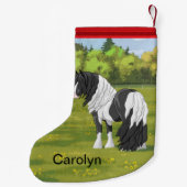 ブラックピートピエバルジプシーヴァンナーウマ荷車を引くーズ スモールクリスマスストッキング (裏面)