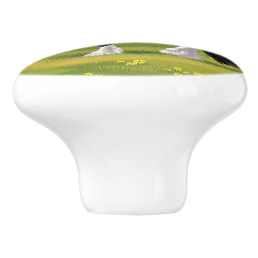 ブラックピートピエバルジプシーヴァンナーウマ荷車を引くーズ セラミックノブ (側面)