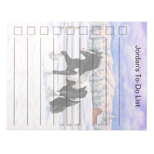 ブラックピートピエバルジプシーヴァンナーウマ荷車を引くーズ ノートパッド (正面)