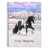 ブラックピートピエバルジプシーヴァンナーウマ荷車を引くーズ ノートブック (正面)