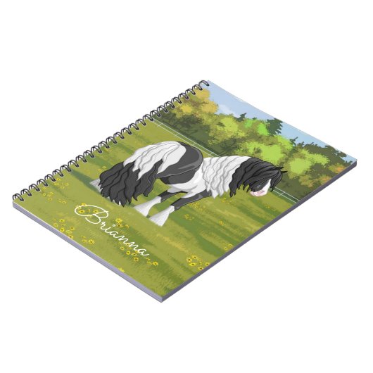 ブラックピートピエバルジプシーヴァンナーウマ荷車を引くーズ ノートブック (左側)