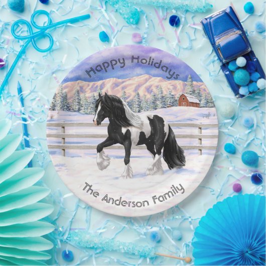 ブラックピートピエバルジプシーヴァンナーウマ荷車を引くーズ ペーパープレート (パーティー)