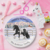 ブラックピートピエバルジプシーヴァンナーウマ荷車を引くーズ ペーパープレート (パーティー)