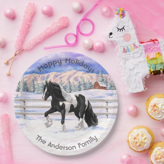 ブラックピートピエバルジプシーヴァンナーウマ荷車を引くーズ ペーパープレート (パーティー)