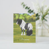 ブラックピートピエバルジプシーヴァンナーウマ荷車を引くーズ ポストカード (スタンド正面)