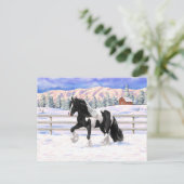 ブラックピートピエバルジプシーヴァンナーウマ荷車を引くーズ ポストカード (スタンド正面)