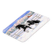 ブラックピートピエバルジプシーヴァンナーウマ荷車を引くーズ マグネット (左側)