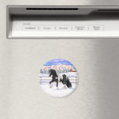 ブラックピートピエバルジプシーヴァンナーウマ荷車を引くーズ マグネット (インサイチュ (食洗機))